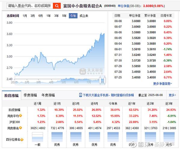 富国中小盘基金净值今日表现如何？-第2张图片-华宇铭诚